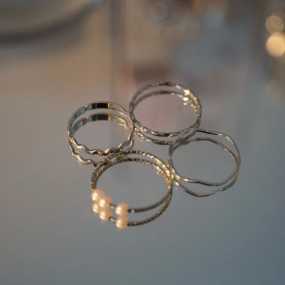 Shiny Silver Ring Collection - Picture 2 of 6